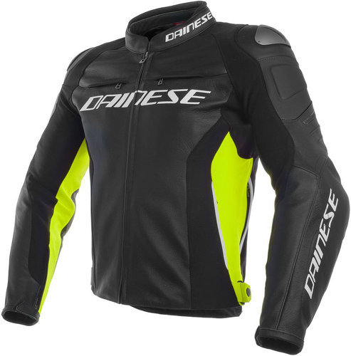 Dainese Racing 3 Leren Jas Zwart Geel 46 dainese kopen in de aanbieding