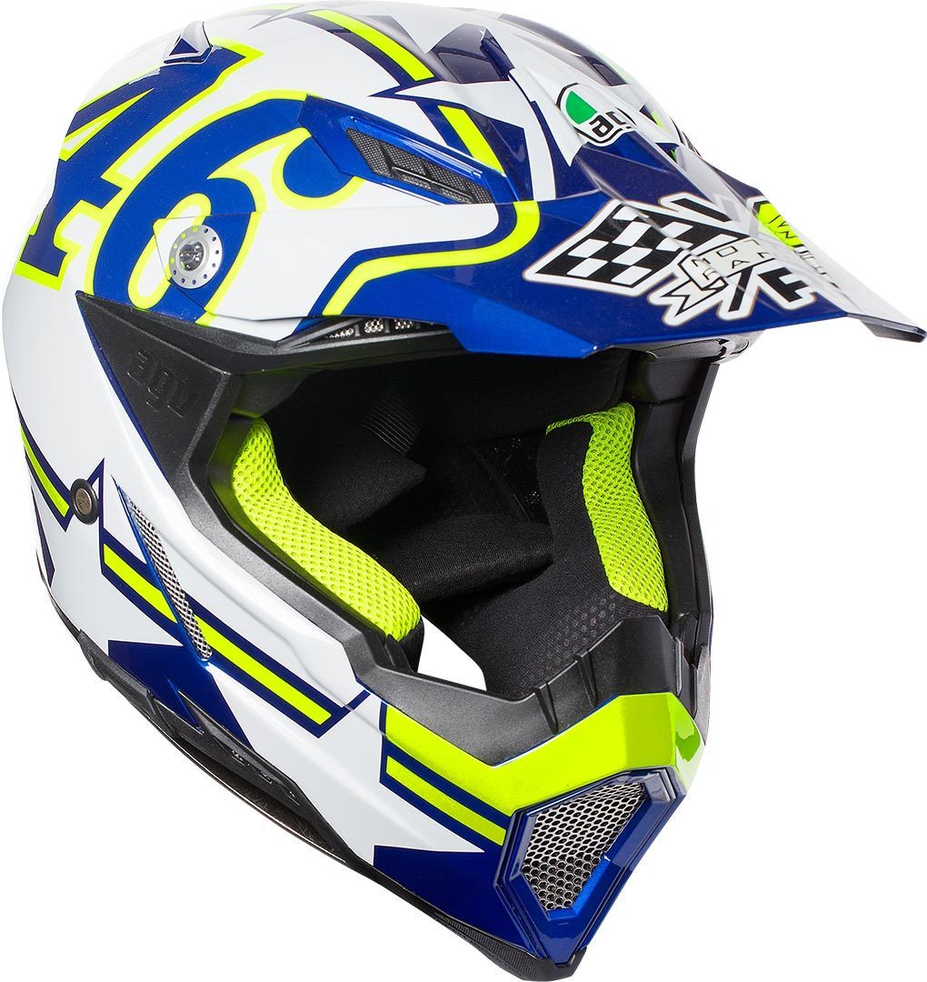 AGV AX-8 Evo Ranch Casque de motocross Blanc Bleu 2XS