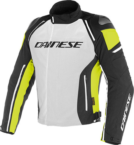 Dainese Racing 3 D Dry Motorfiets Textiel Jas Grijs Geel 46 dainese kopen in de aanbieding