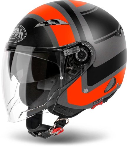 Airoh City One Wrap Jet Helm Zwart Oranje airoh kopen in de aanbieding Airoh City One Wrap Jet Helm Zwart Oranje airoh kopen in de aanbieding