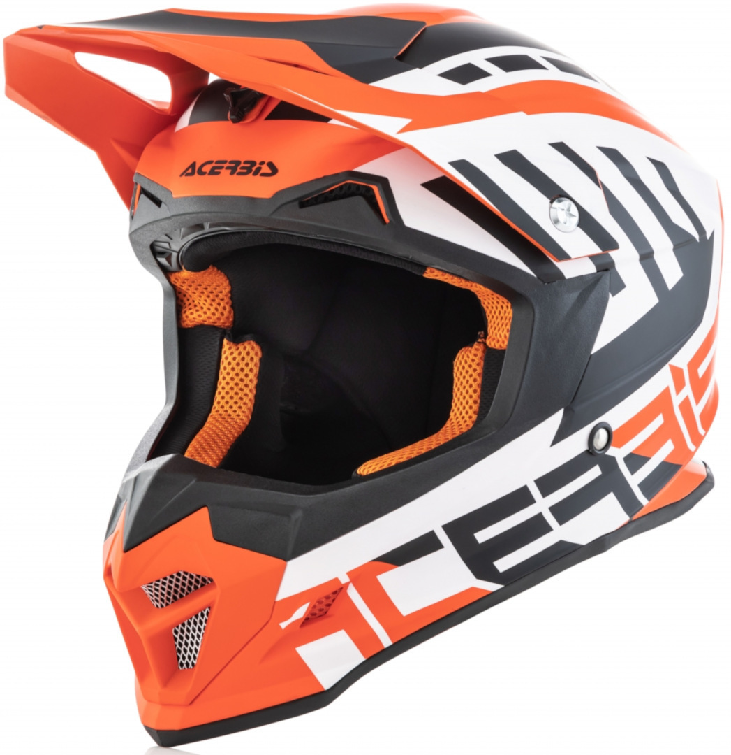 Image of Acerbis Profile 4 Casque Motocross Blanc Orange XS
