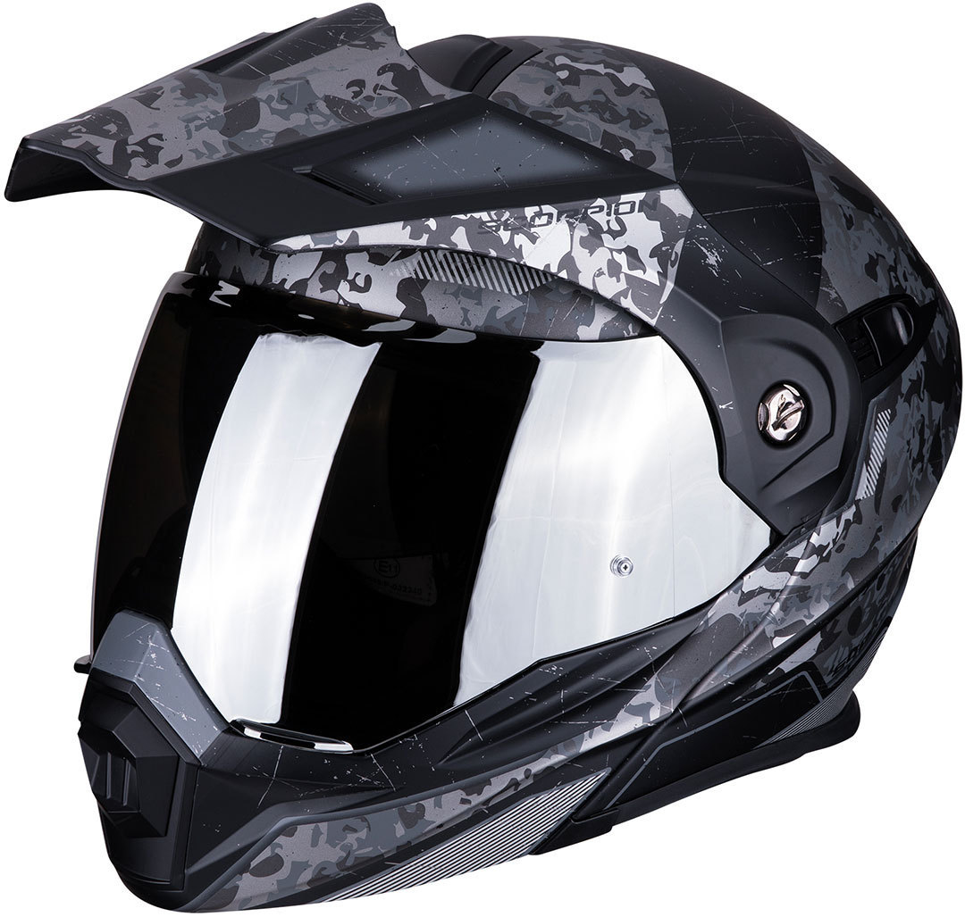 Image of Scorpion ADX-1 Battleflage Enduro Casque Noir Argent XS 54 55