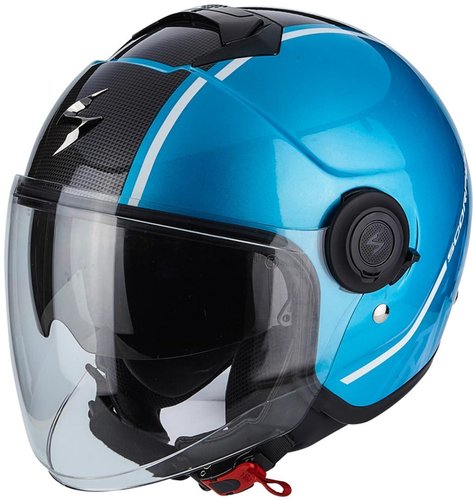 Scorpion Exo City Avenue Jet Helm Zwart Blauw scorpion kopen in de aanbieding