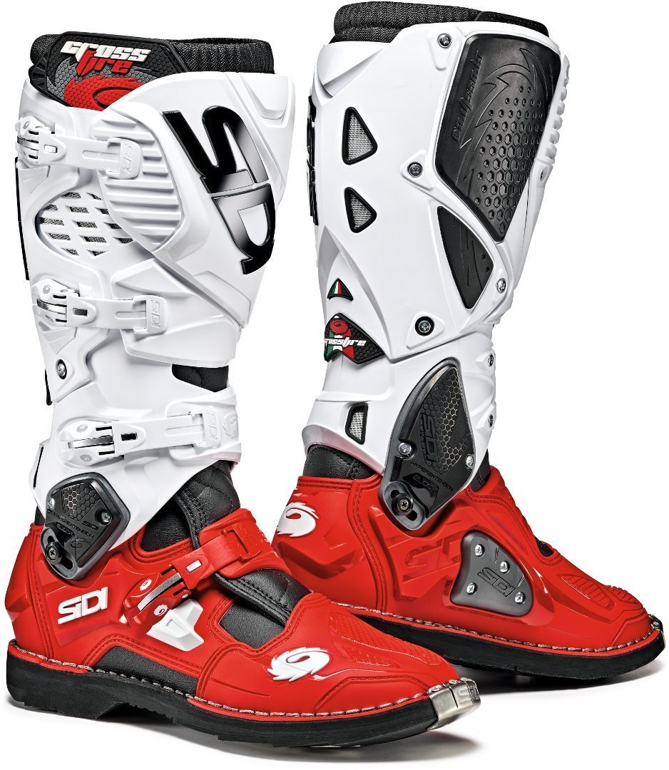 Sidi Crossfire 3 Motocross Boots Bottes Motocross Blanc Rouge 48