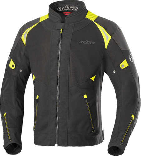 Buse Solara Motorfiets Textiel Jas Zwart Geel buse kopen in de aanbieding