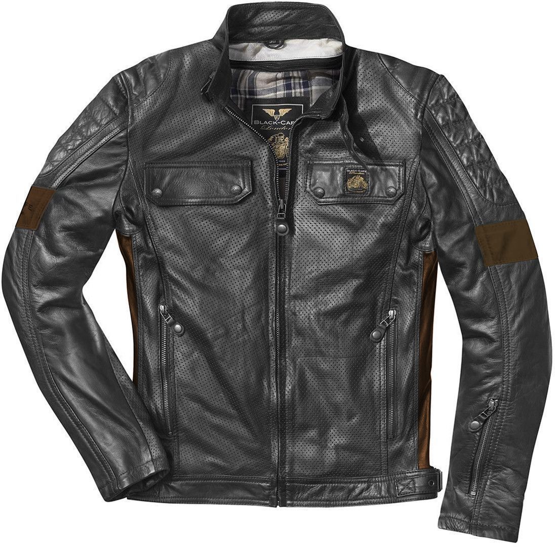 Image of Black-Cafe London Brooklyn Veste en cuir de moto Noir 50