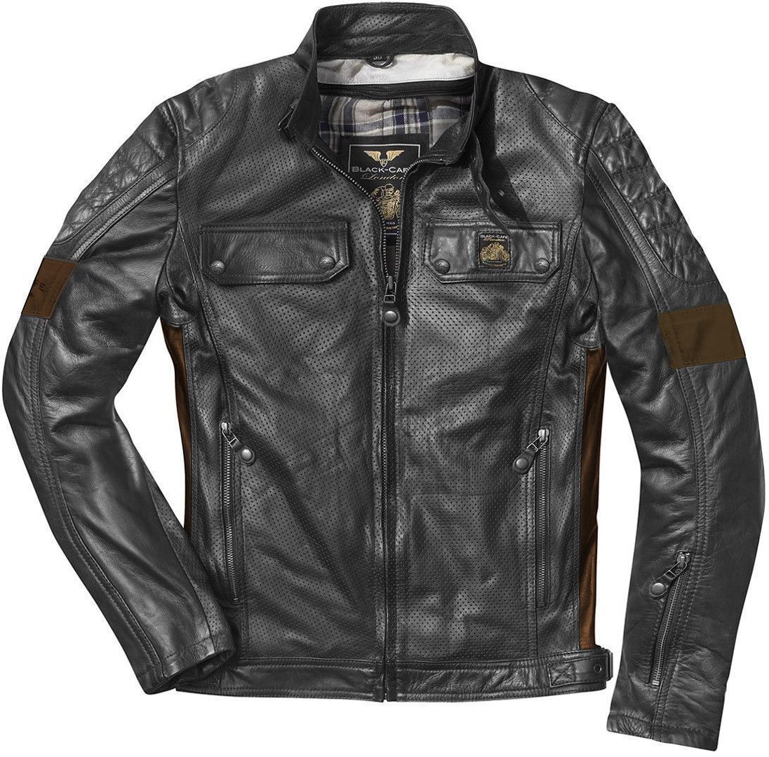 Black-Cafe London Brooklyn Veste en cuir de moto Noir 50