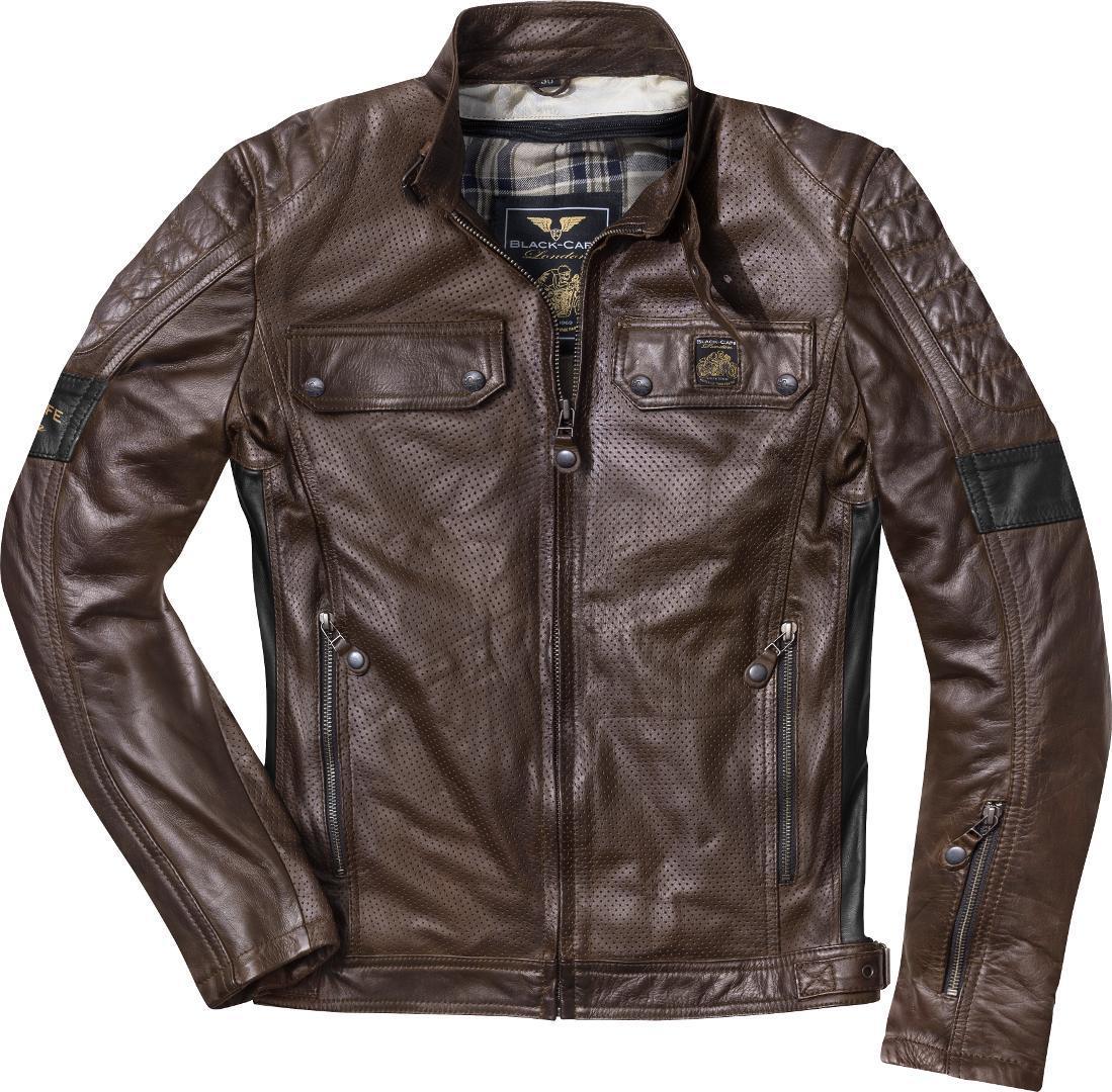 Image of Black-Cafe London Brooklyn Veste en cuir de moto Brun 50