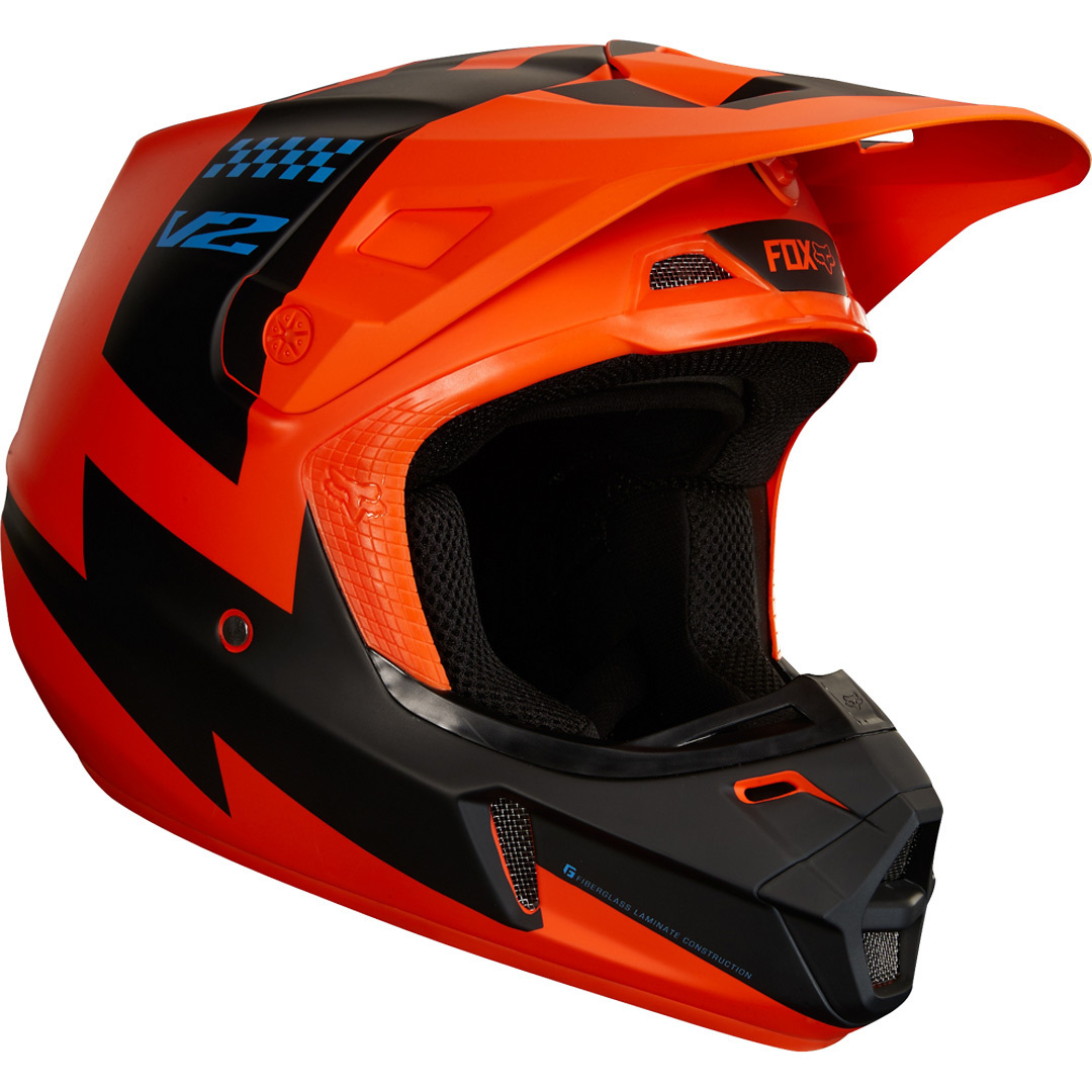 FOX V2 Master Casque MX Noir Orange L