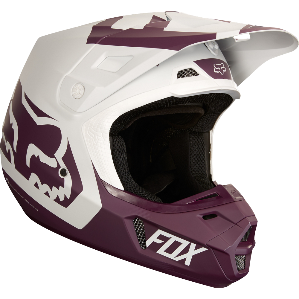 FOX V2 Preme Casque MX Noir Blanc L