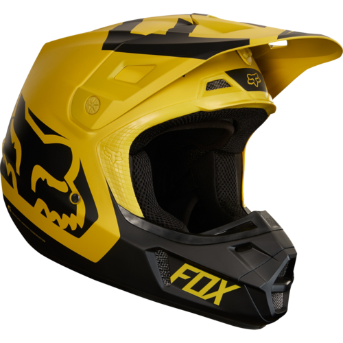 Fox V2 Preme Mx Helm Zwart Geel fox kopen in de aanbieding