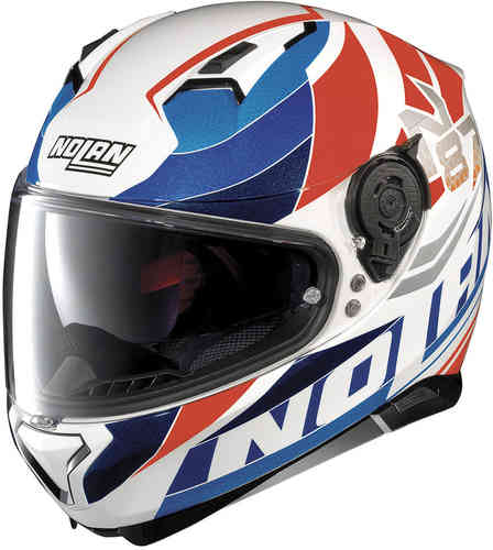 Nolan N87 Plein Helm Wit Rood Blauw nolan kopen in de aanbieding Nolan N87 Plein Helm Wit Rood Blauw nolan kopen in de aanbieding