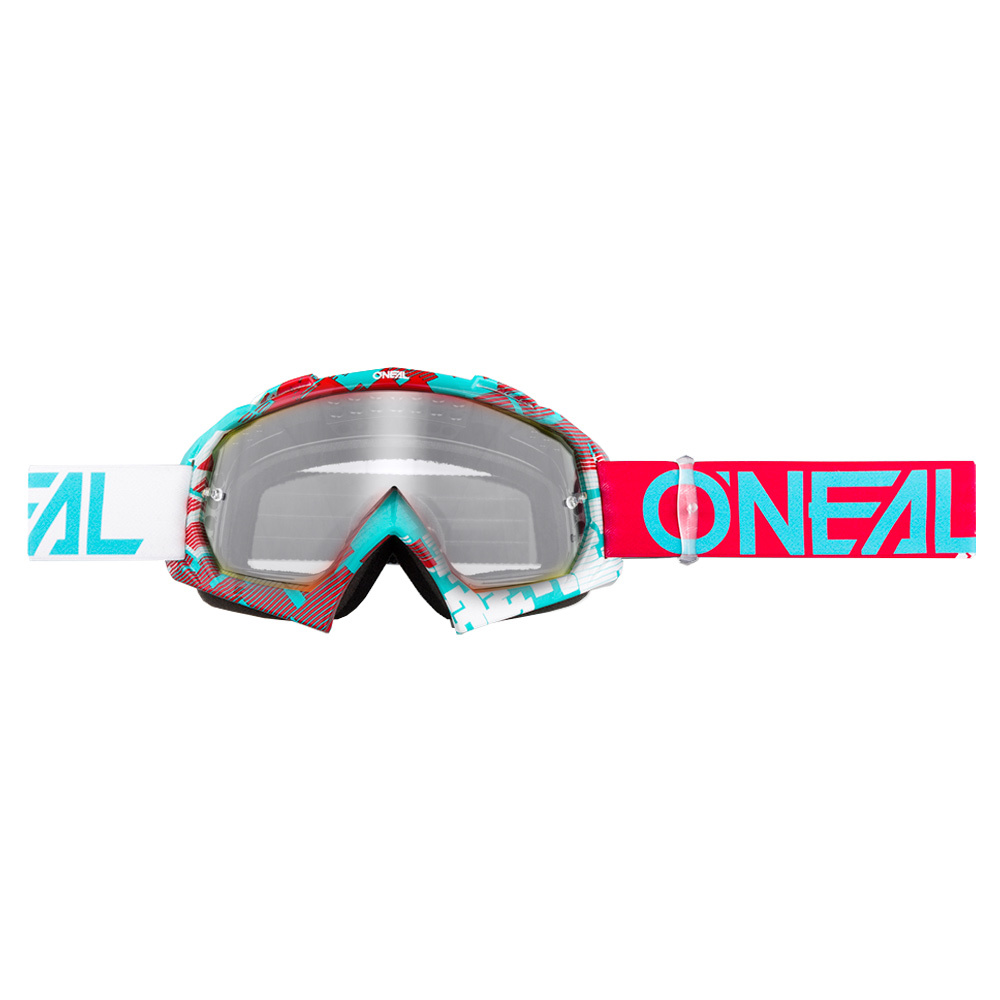 Oneal B-10 Pixel Lunettes de Motocross Rouge Bleu unique taille