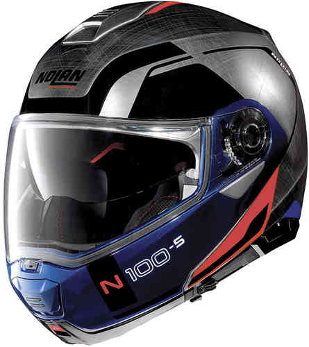 Nolan N100 5 Consistency N Com Helm Blauw Zilver nolan kopen in de aanbieding