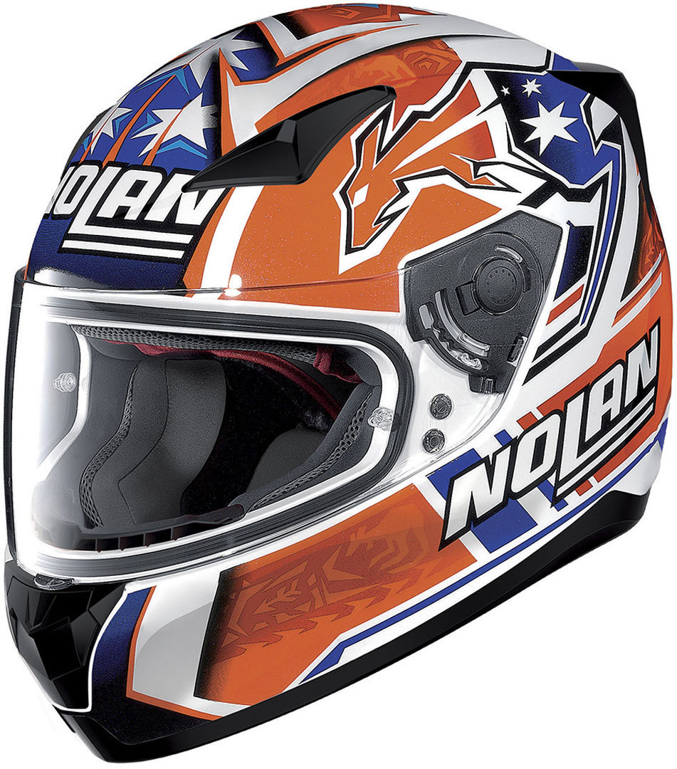 Nolan N60-5 C.Stoner Replica Casque Blanc Bleu Orange S