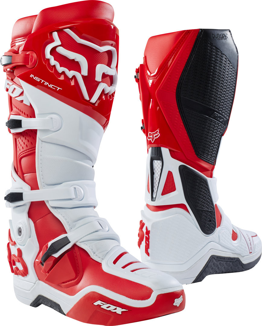FOX Instinct Bottes MX 2018 Blanc Rouge 43