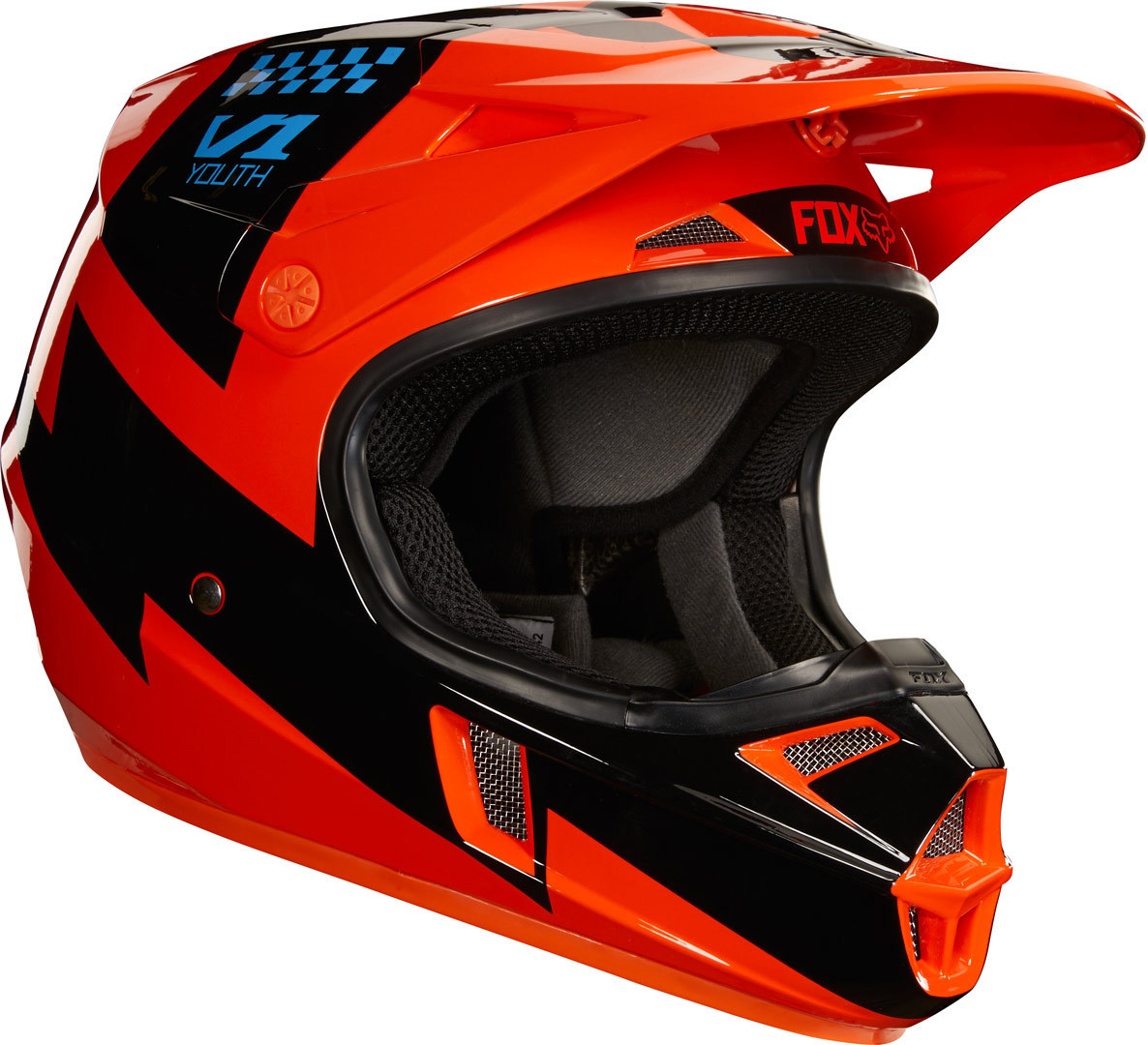 FOX V1 Mastar Casque MX Jeunesse Noir Orange S