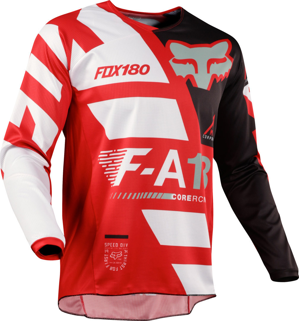 FOX 180 Sayak Maillot des jeunes Noir Rouge XL