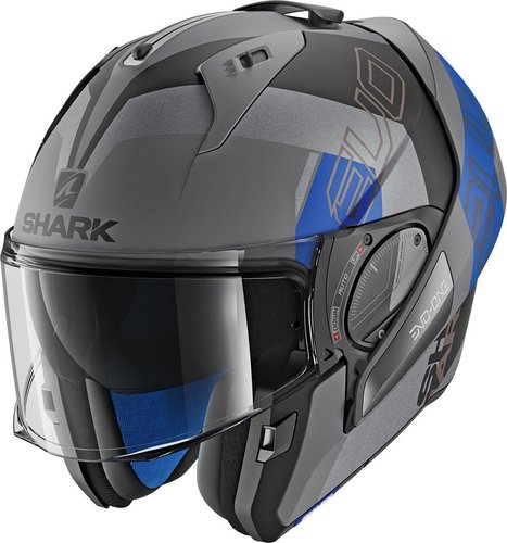 Shark Evo One 2 Slasher Mat Helm Grijs Blauw shark kopen in de aanbieding Shark Evo One 2 Slasher Mat Helm Grijs Blauw shark kopen in de aanbieding