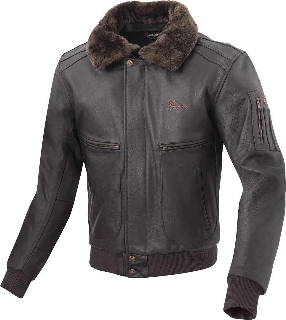 Image of Bogotto Aviator Veste de moto en cuir Brun 48