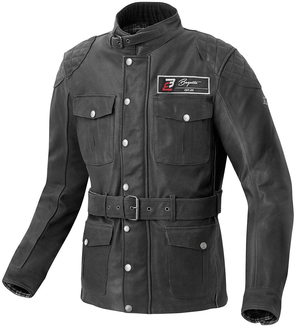 Image of Bogotto Bristol Veste de moto en cuir Noir 48