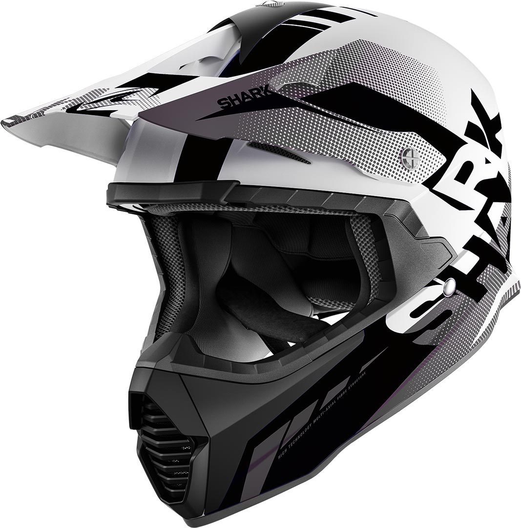 Shark Varial Anger Motocross Helmet Casque de motocross Noir Blanc L