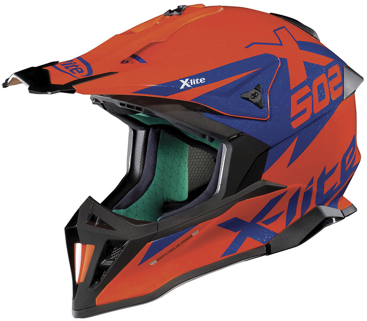 X-Lite X-502 Matris Casque de motocross Bleu Orange 2XL