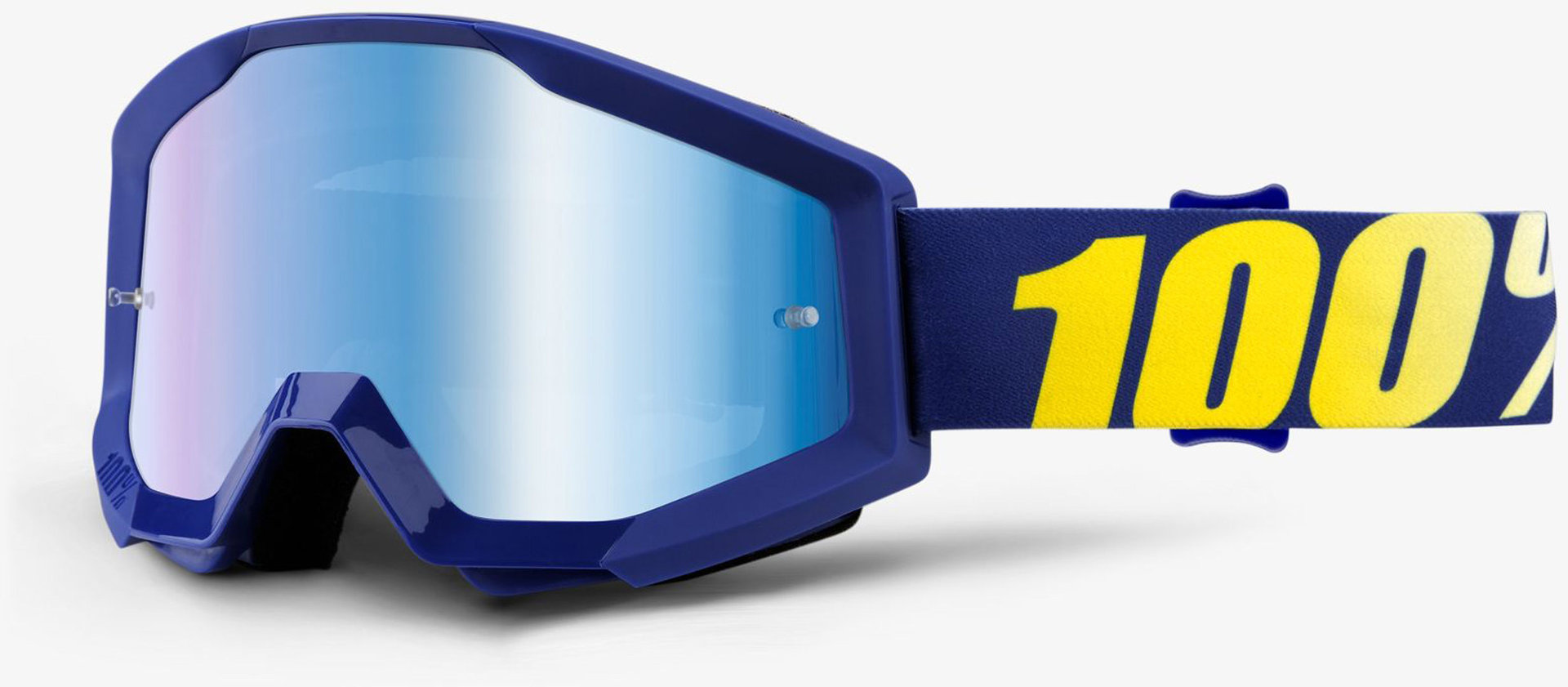 Image of 100% Strata Extra Masques de motocross Bleu Jaune unique taille