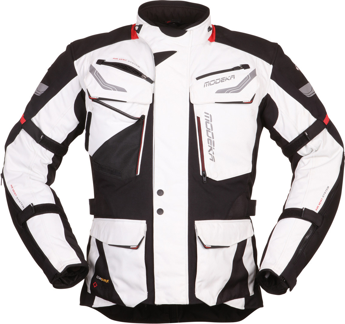 Modeka Chekker Veste textile de moto Noir Gris L