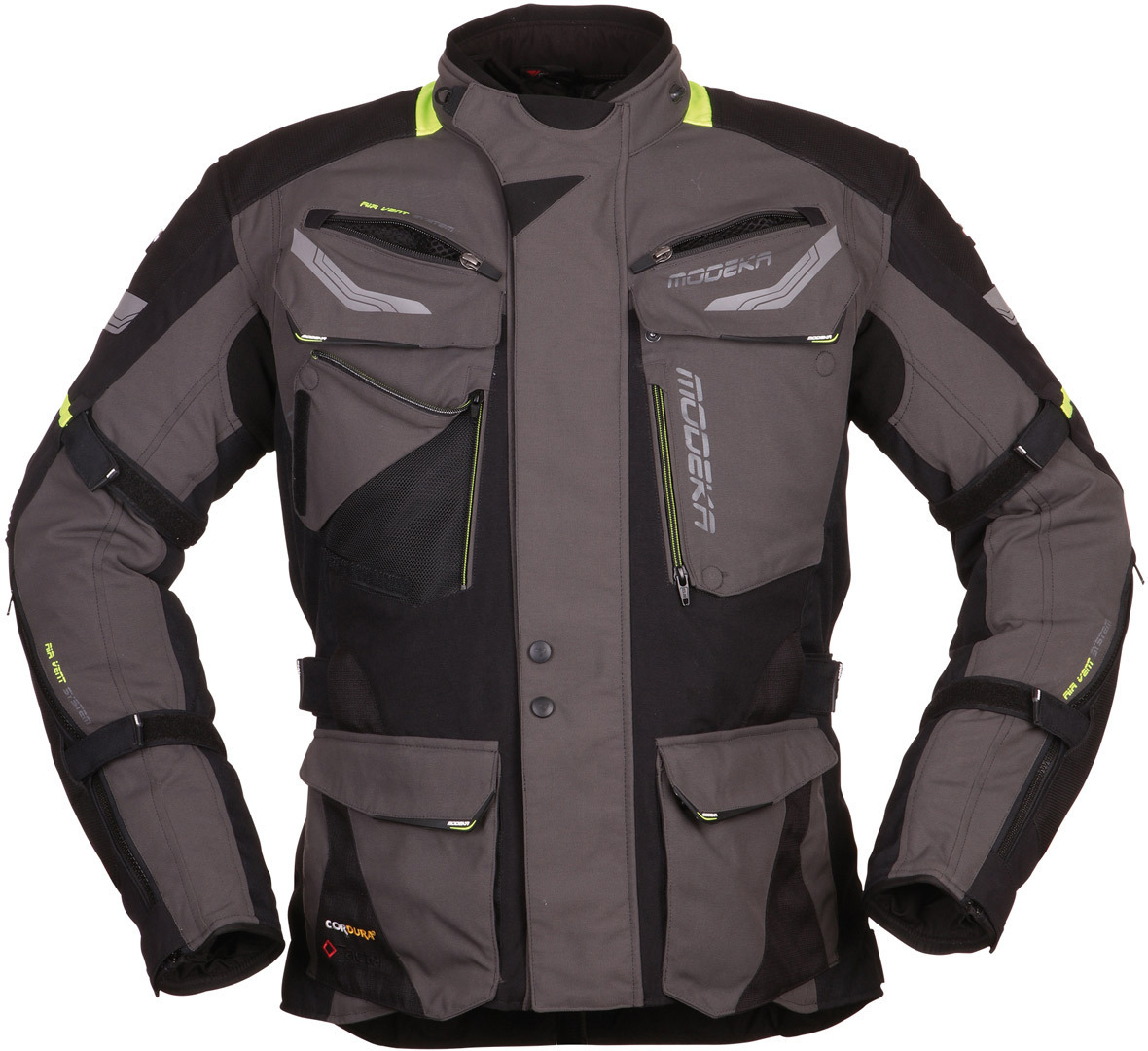 Modeka Chekker Veste textile de moto Noir Gris S