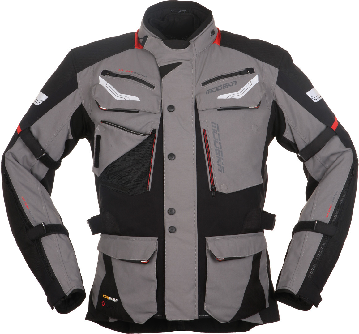 Modeka Chekker Veste textile de moto Noir Gris L