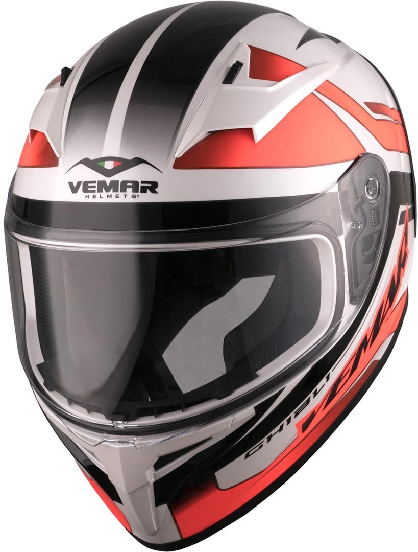 Image of Vemar Ghibli Base Casque Noir Blanc Rouge S