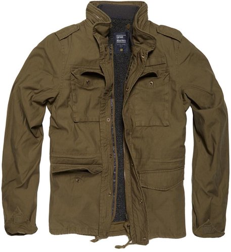 Vintage Industries Ground Parka Jas Groen vintage industries kopen in de aanbieding