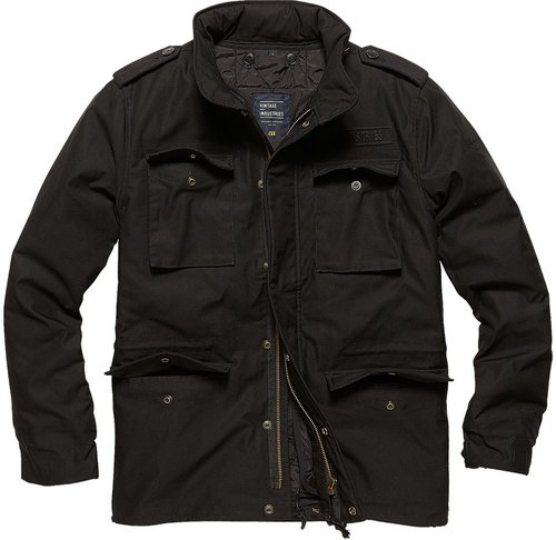 Vintage Industries Capper Parka Jas Zwart vintage industries kopen in de aanbieding