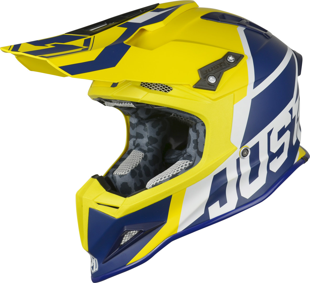 Just1 J12 Unit Carbon 1 Casque Motocross 1 Jaune Bleu XS