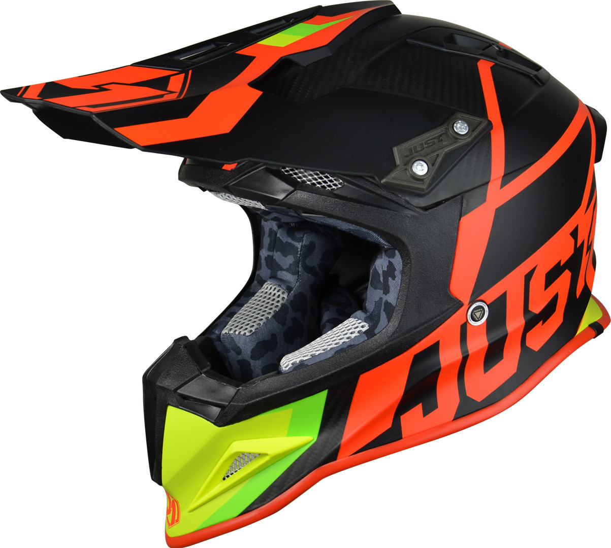 Just1 J12 Unit Carbon 1 Casque Motocross 1 Rouge Jaune S