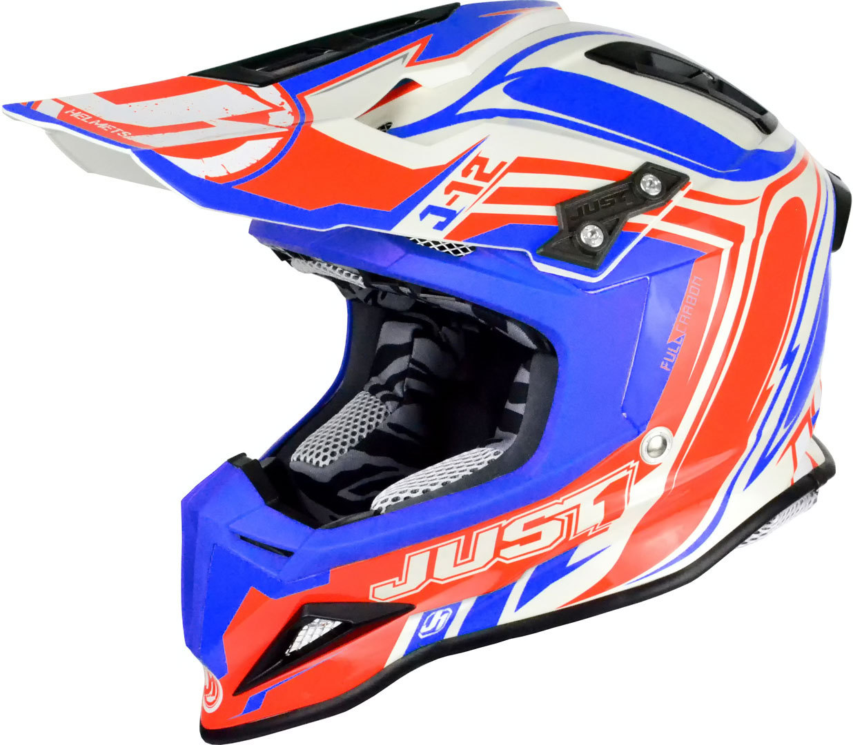 Image of Just1 J12 Flame Casque MX Rouge Bleu XS