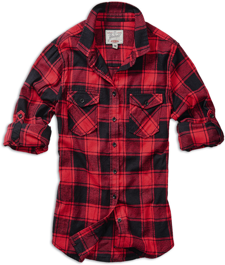 Image of Brandit Amy Flanell Women´s chemise Noir Rouge 2XL