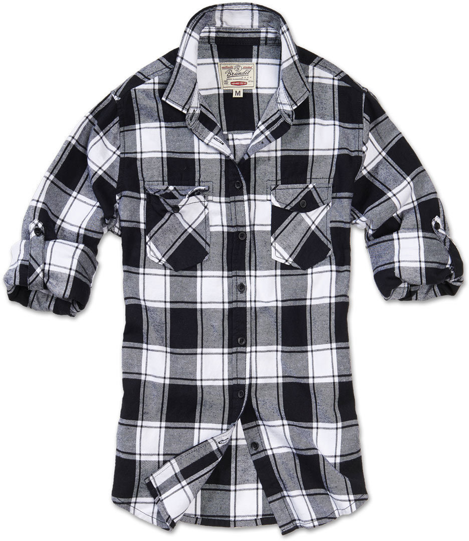 Image of Brandit Amy Flanell Women´s chemise Noir Blanc 2XL