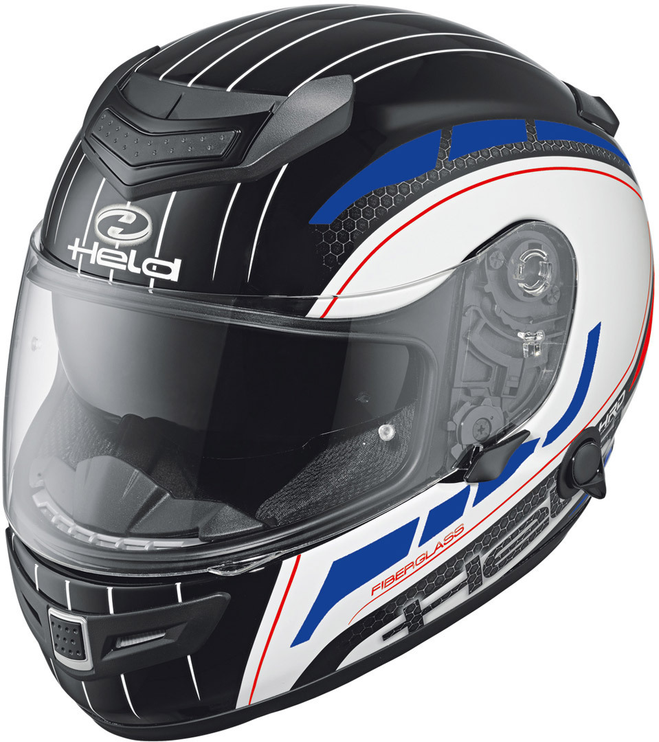 Held Brave II Decor de casque de moto Blanc Rouge Bleu S