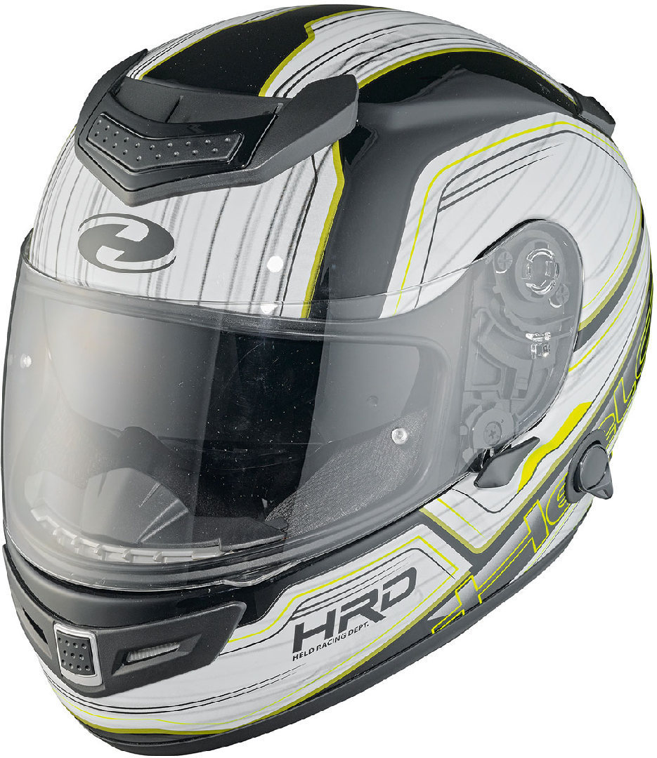 Held Brave II Decor de casque de moto Noir Blanc Jaune XS