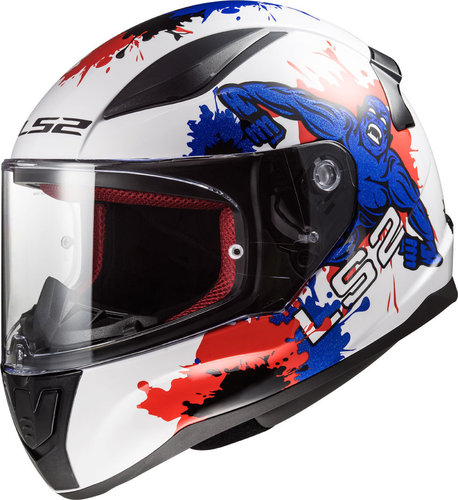 Ls2 Ff353J Rapid Mini Monster Helm Voor Kinderen Wit Rood Blauw ls2 kopen in de aanbieding