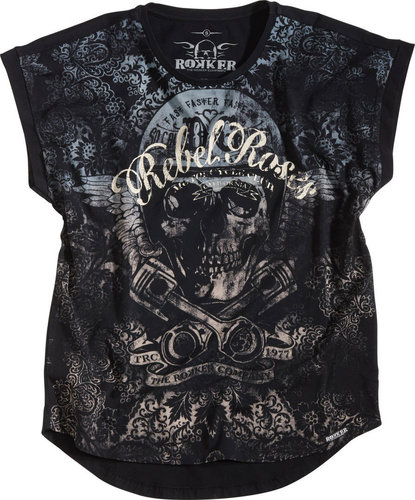 Rokker Rebel Roses 77 Womens Shirt Grijs rokker kopen in de aanbieding