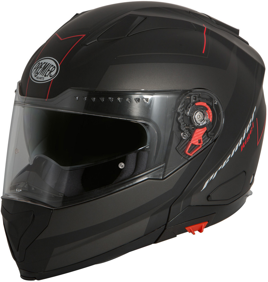 Premier Delta RG 92 BM Retournez en haut casque Noir Rouge XS