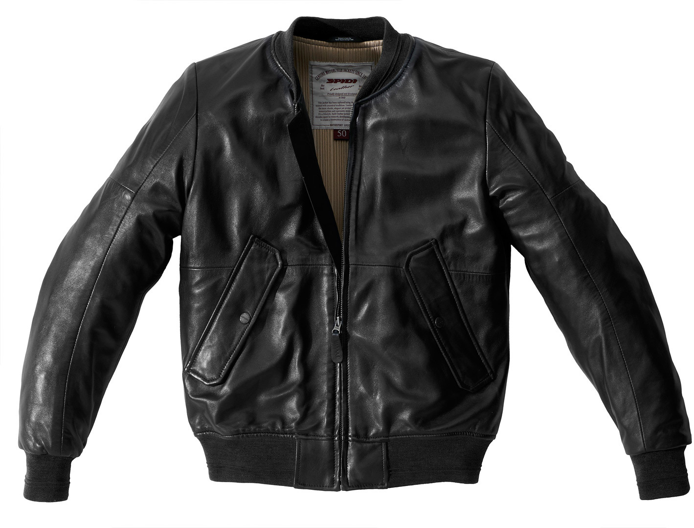 Spidi Super Veste de moto en cuir Noir 50