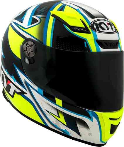 KYT KR-1 Lightning Casco Blanco Azul Amarillo 2XL