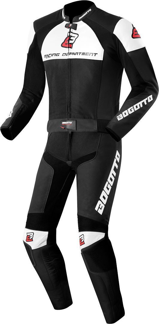 Bogotto Losail Costume en cuir de moto de deux pièces Noir Blanc 48