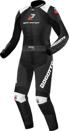 Bogotto Losail Two Piece Ladies Motorcycle Leather Suit Negro Blanco 34