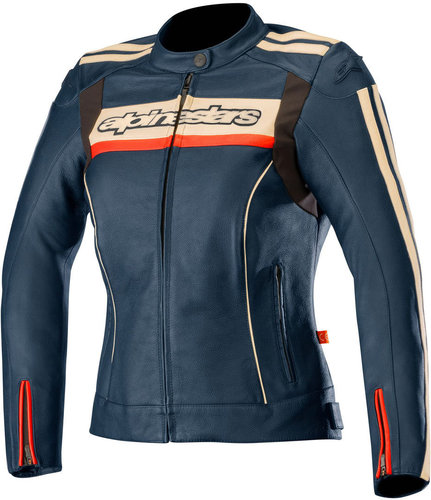 Alpinestars Stella Dyno V2 Dames Motorfiets Lederen Jas Rood Blauw 44 alpinestars kopen in de aanbieding