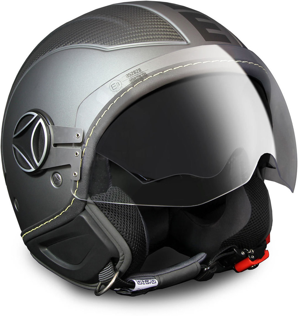 MOMO Avio Pro Jet casque Anthracite carbone / noir Noir Gris 2XS